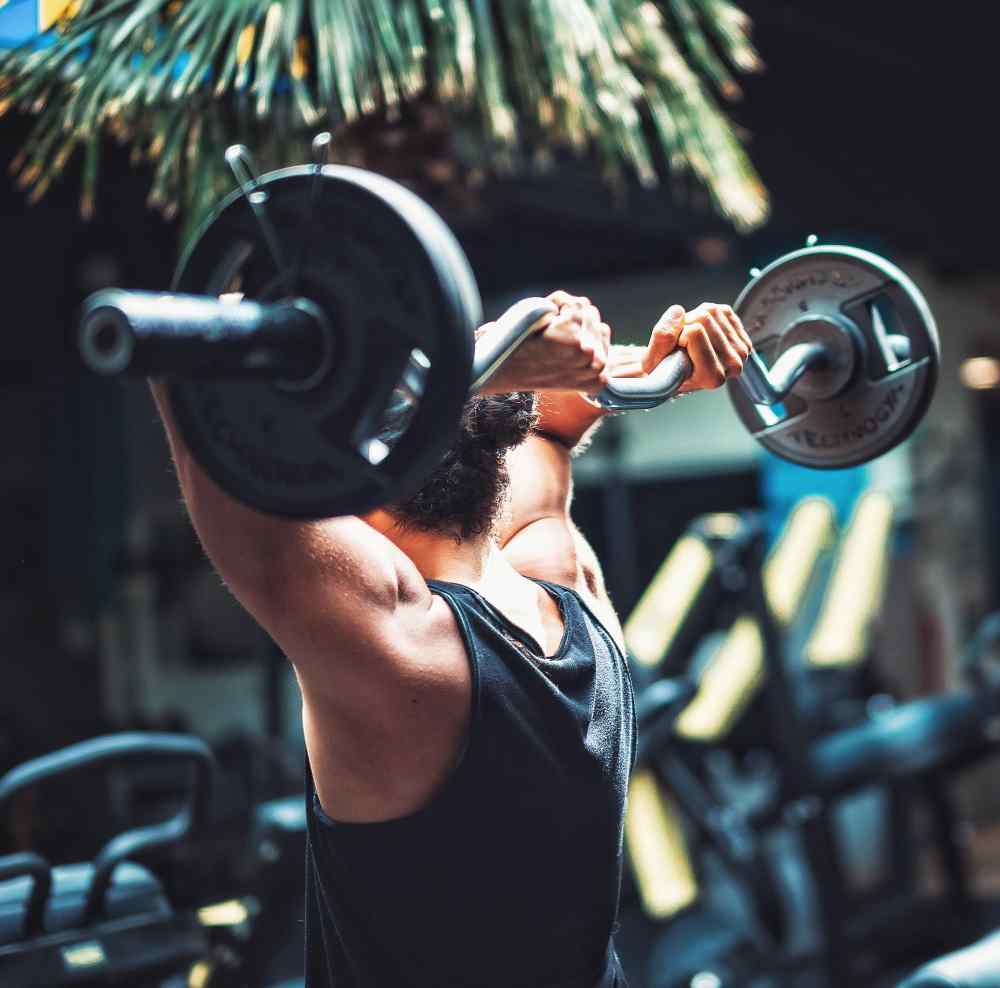 A man in a fitness corporate wellness program.